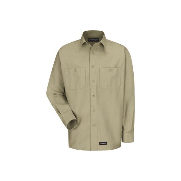 Wrangler Men's Canvas Long Sleeve Work Shirt Khaki Regular-4XL-WS10KHRG4XL